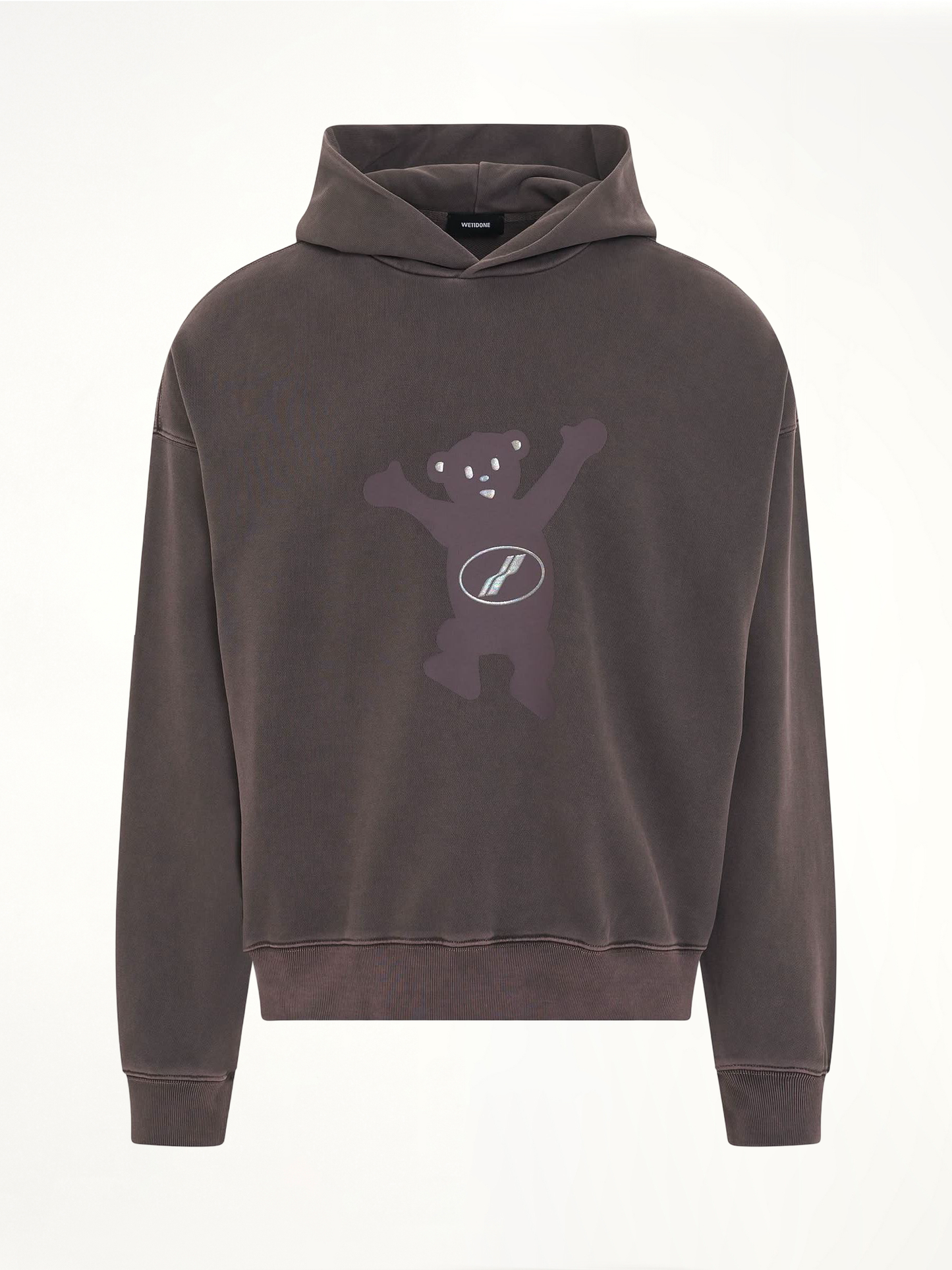 New Teddy Logo Pigment Hoodie in Charcoal