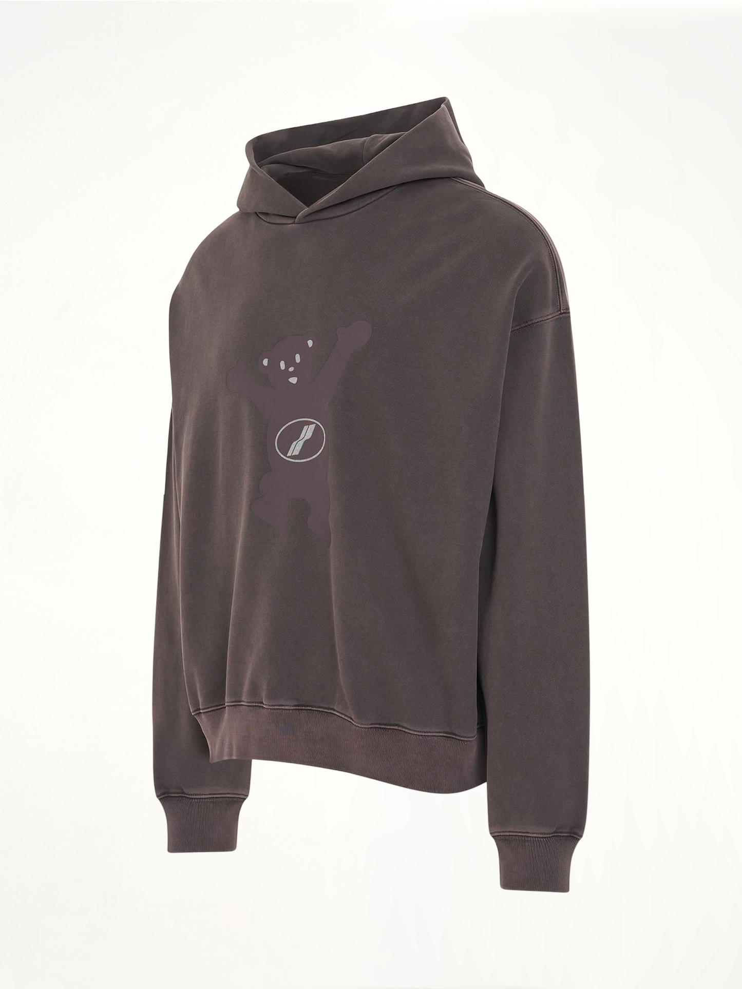 New Teddy Logo Pigment Hoodie in Charcoal