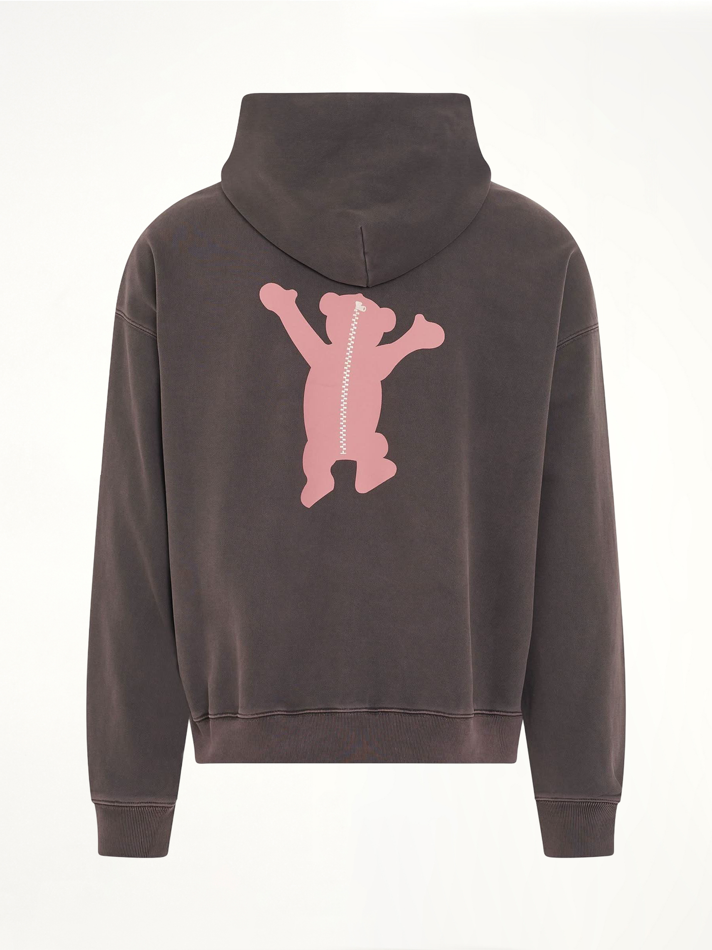 New Teddy Logo Pigment Hoodie in Charcoal