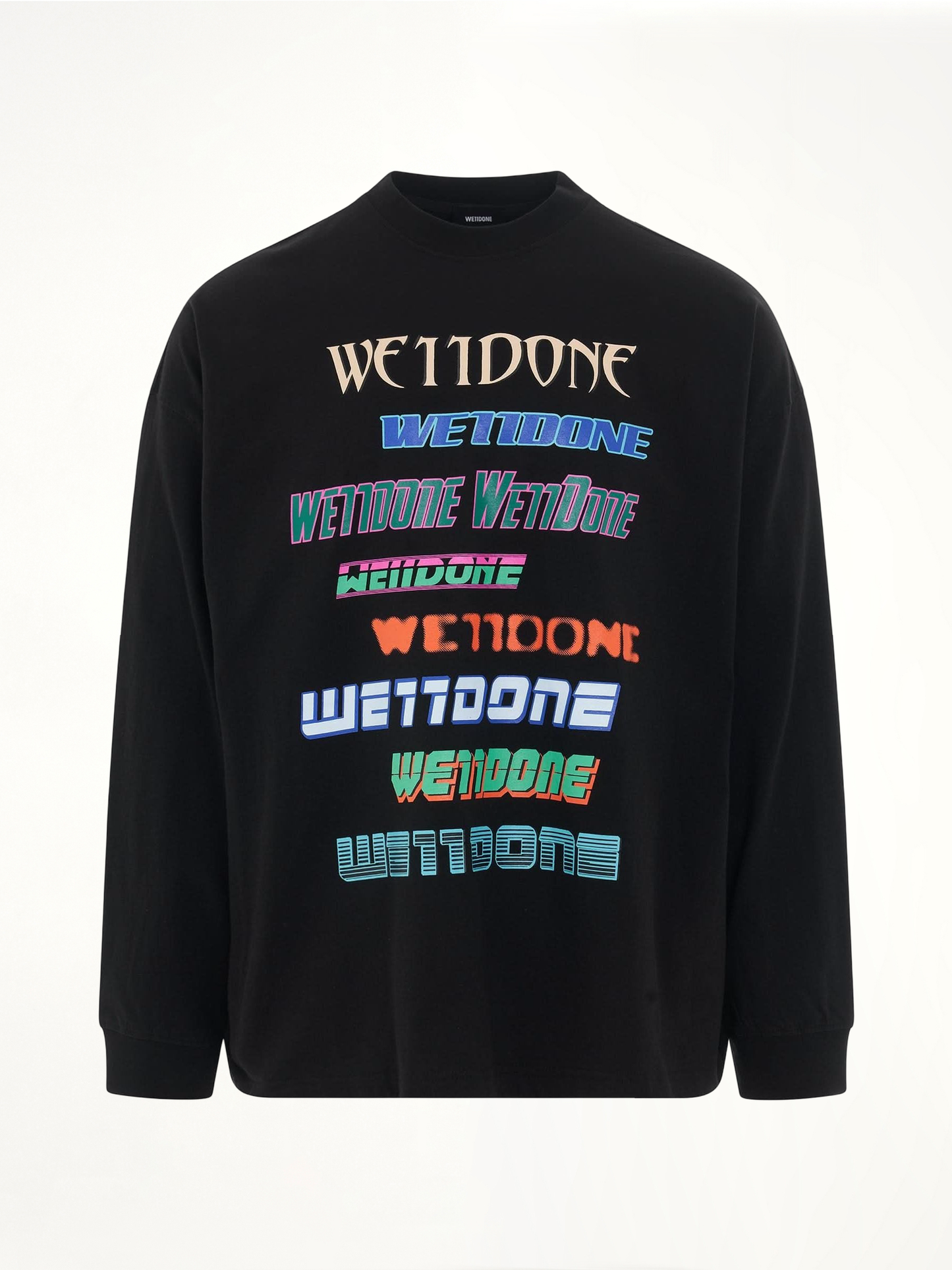 Multi Logo Long Sleeve T-Shirt in Black