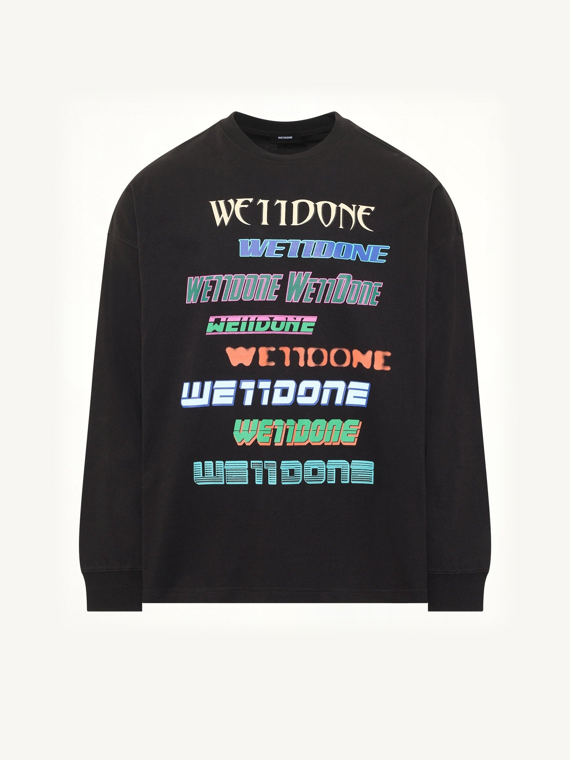 Multi Logo Long Sleeve T-Shirt in Black