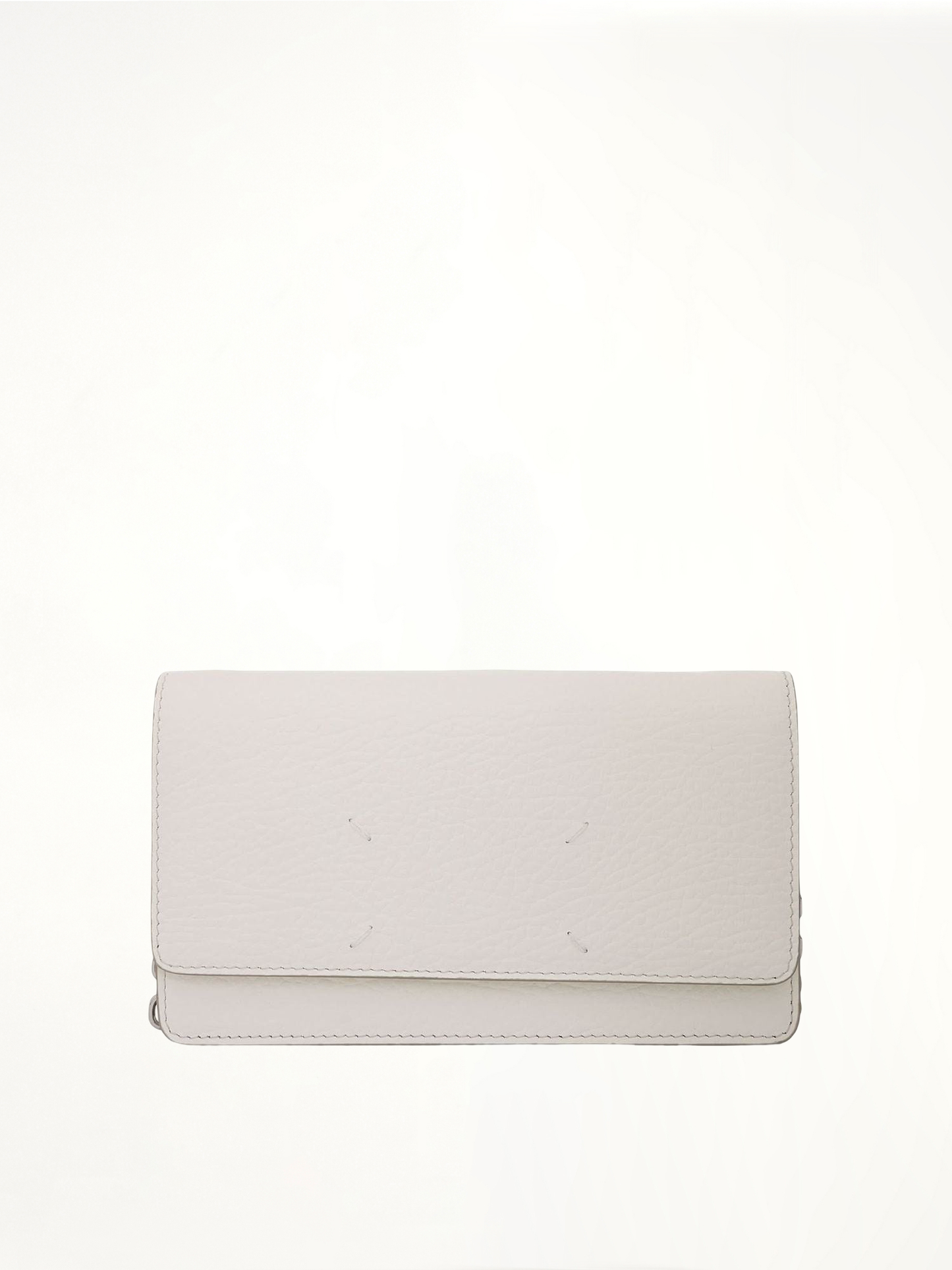 Four Stitches Chain Wallet in White