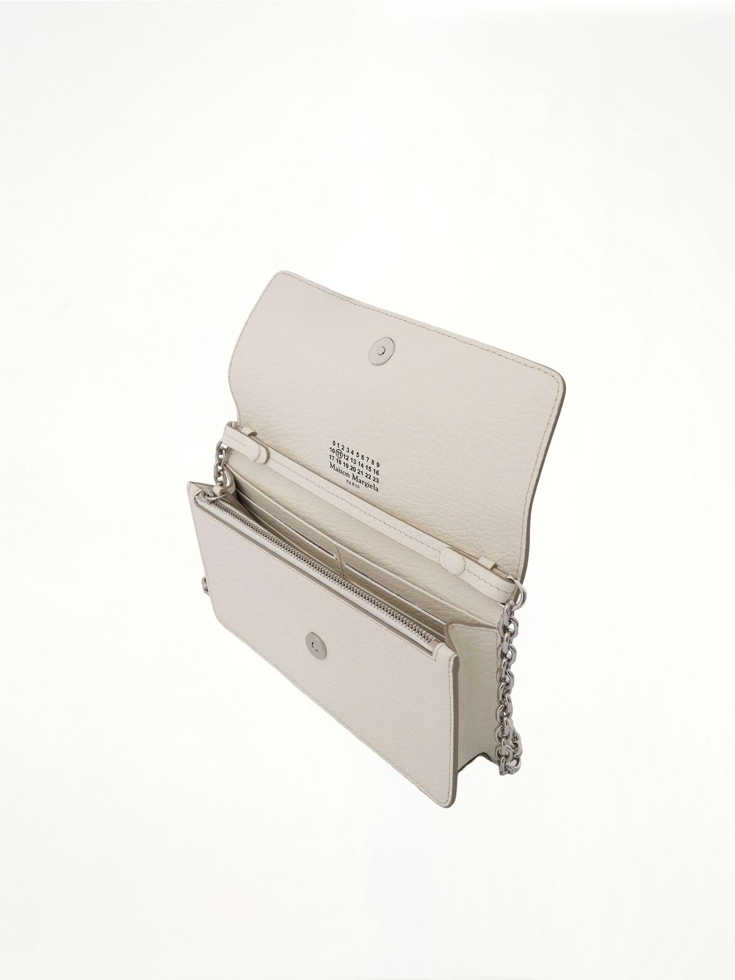 Four Stitches Chain Wallet in White