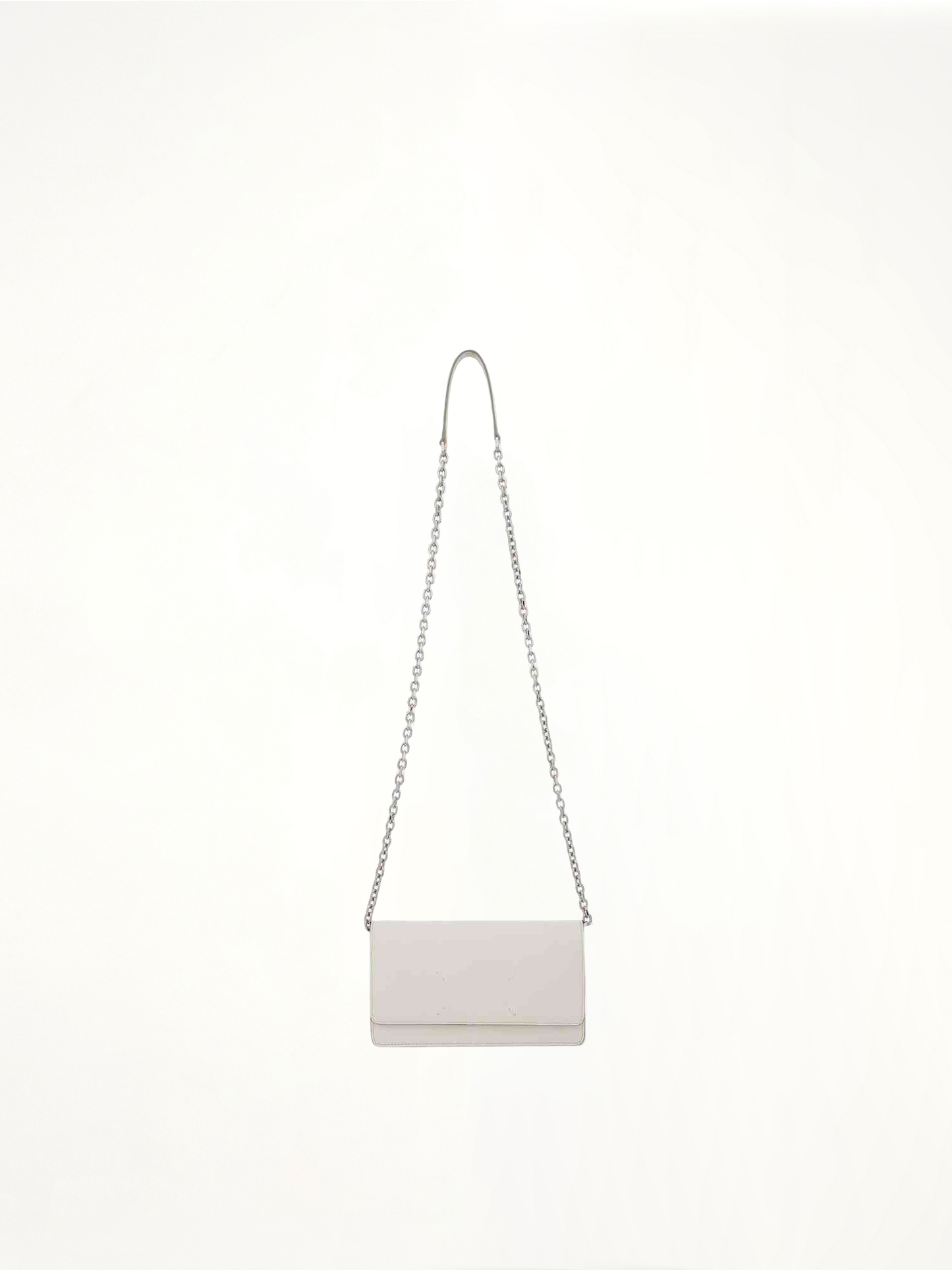 Four Stitches Chain Wallet in White