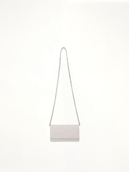 Four Stitches Chain Wallet in White