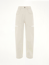 Slash Loose Fit Denim Jeans in White