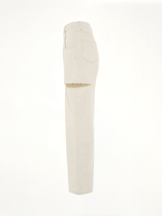 Slash Loose Fit Denim Jeans in White