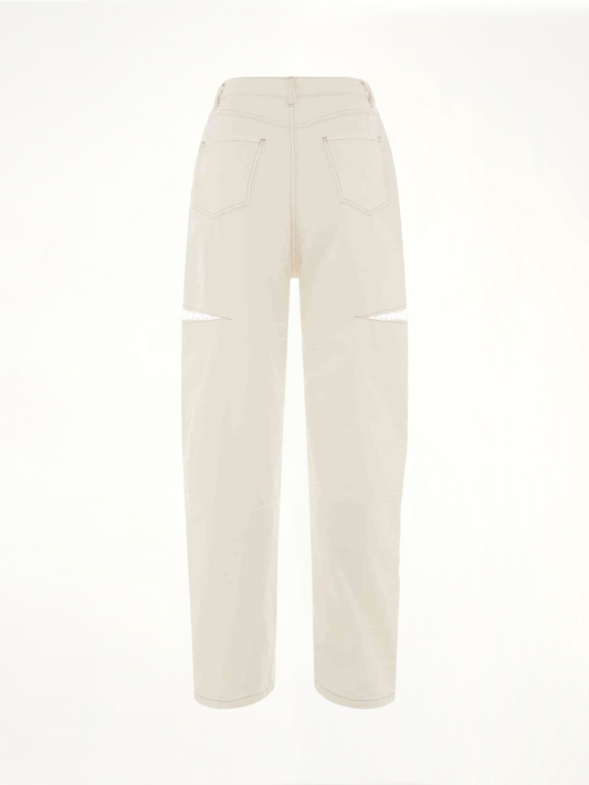 Slash Loose Fit Denim Jeans in White