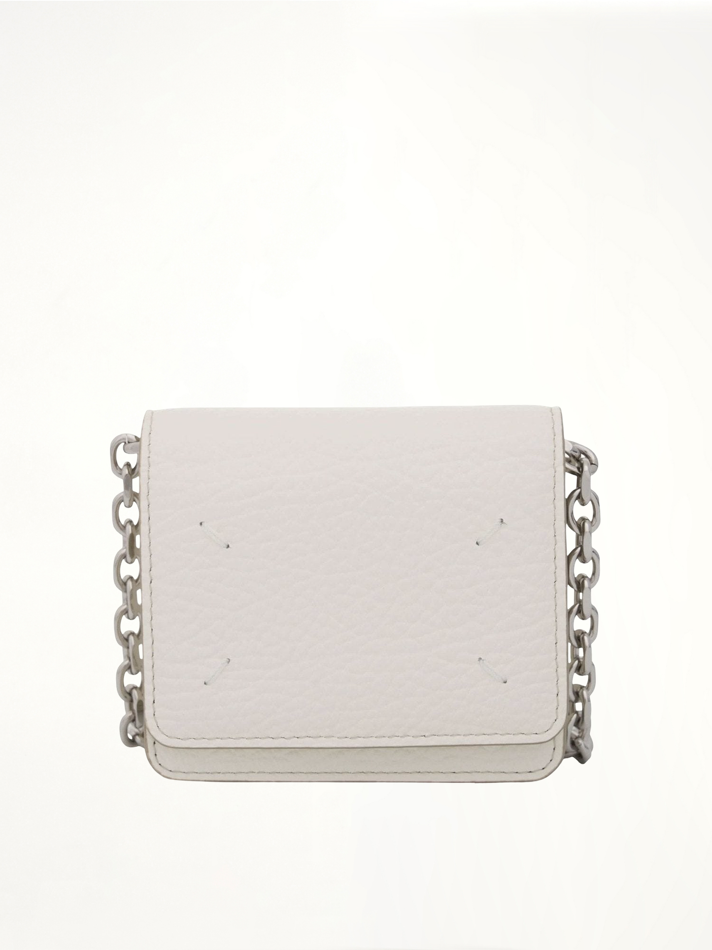 Four Stitches Chain Wallet in White
