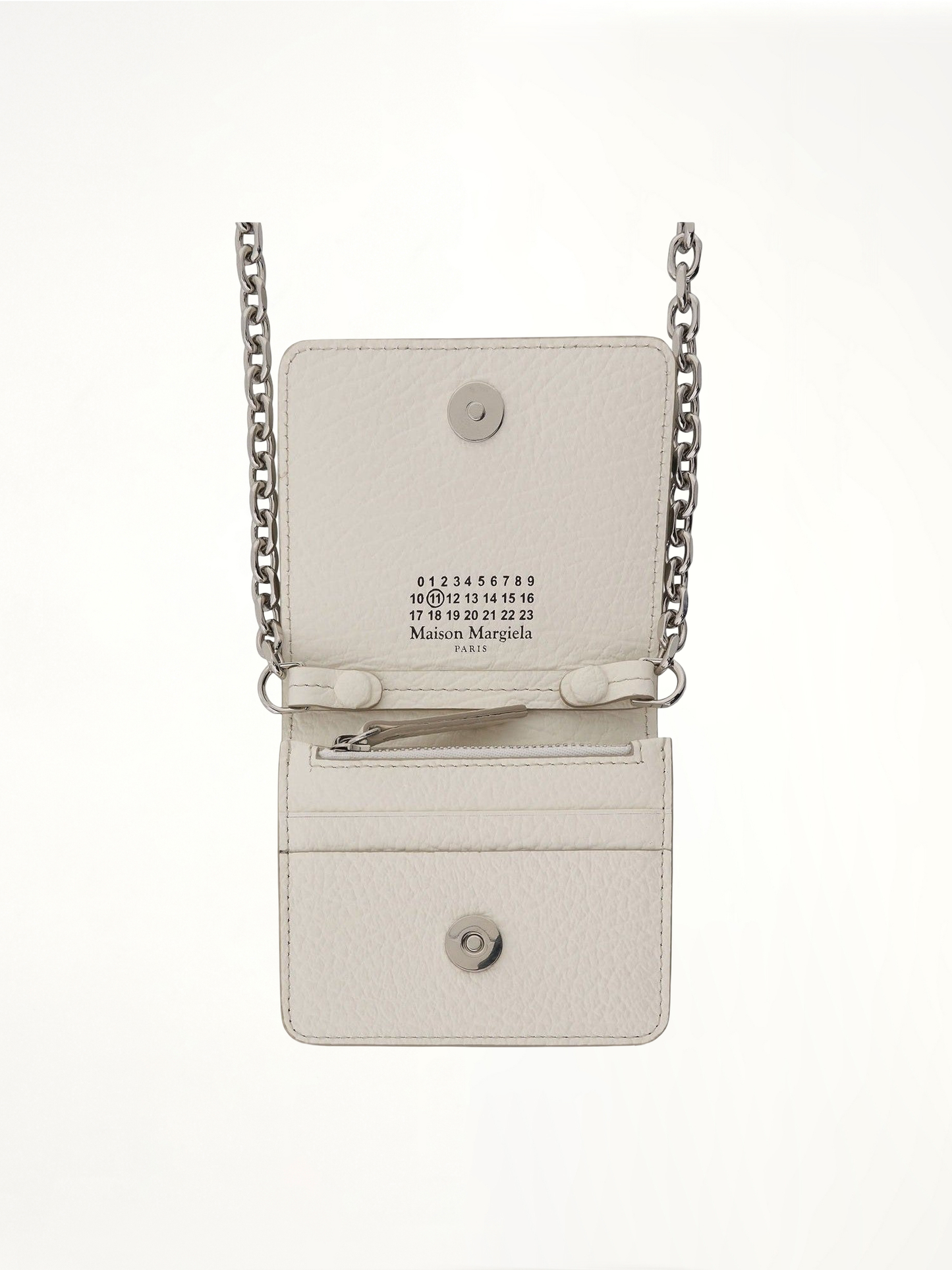 Four Stitches Chain Wallet in White