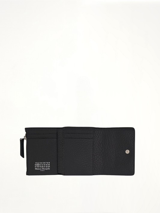 Four Stitches Tri Fold Wallet in Black