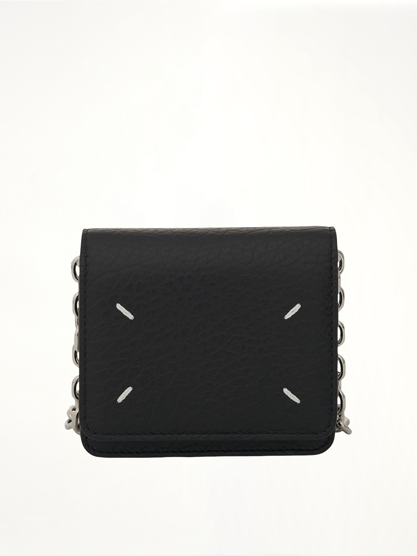 Four Stitches Chain Wallet in Black