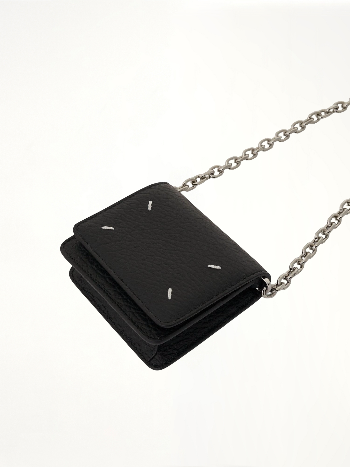 Four Stitches Chain Wallet in Black