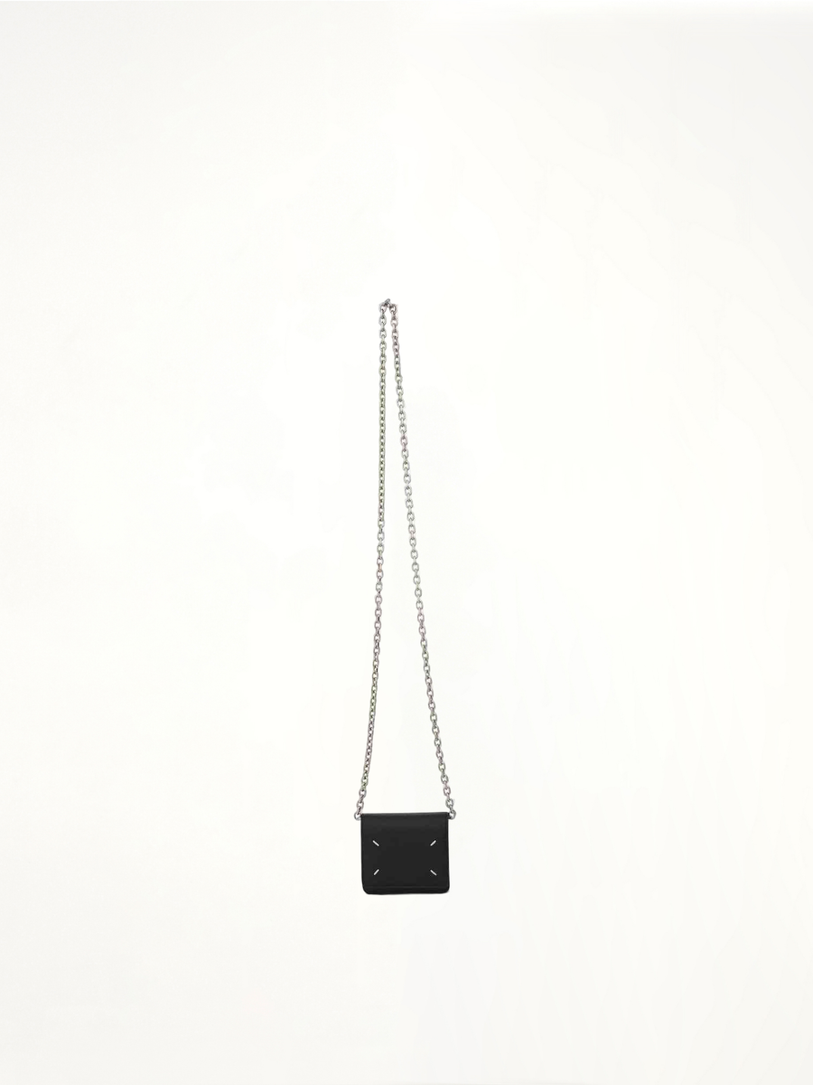 Four Stitches Chain Wallet in Black