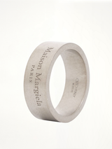 Etched Logo Ring in Silver