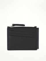 Four Stitch Logo Wallet with Zip in Black