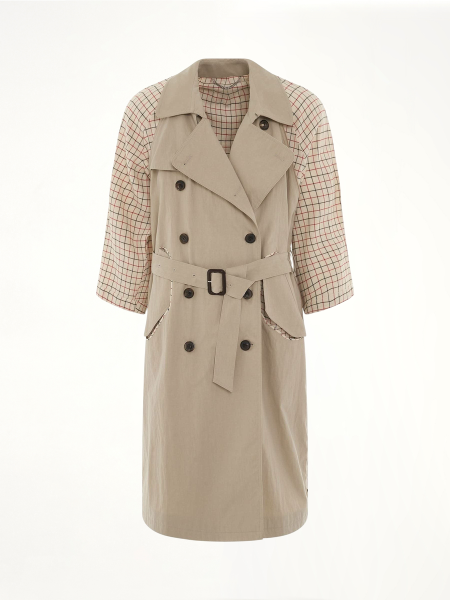 Double Breasted Trench Coat in Sand