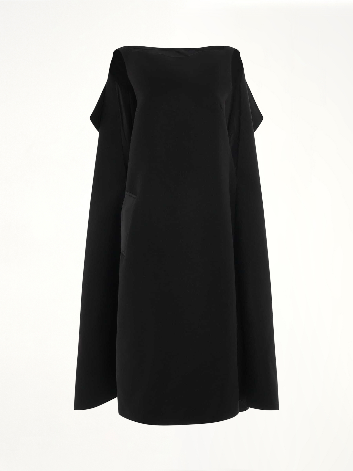 Cape Wool Dress in Black