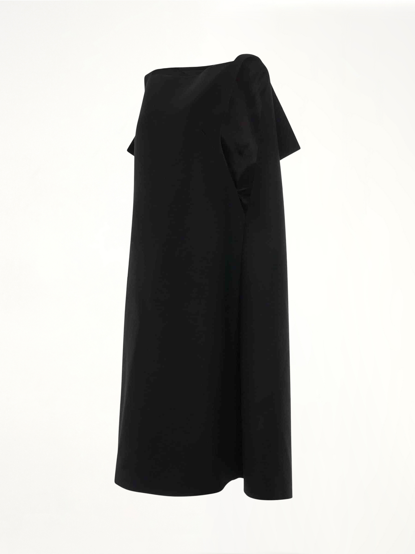 Cape Wool Dress in Black