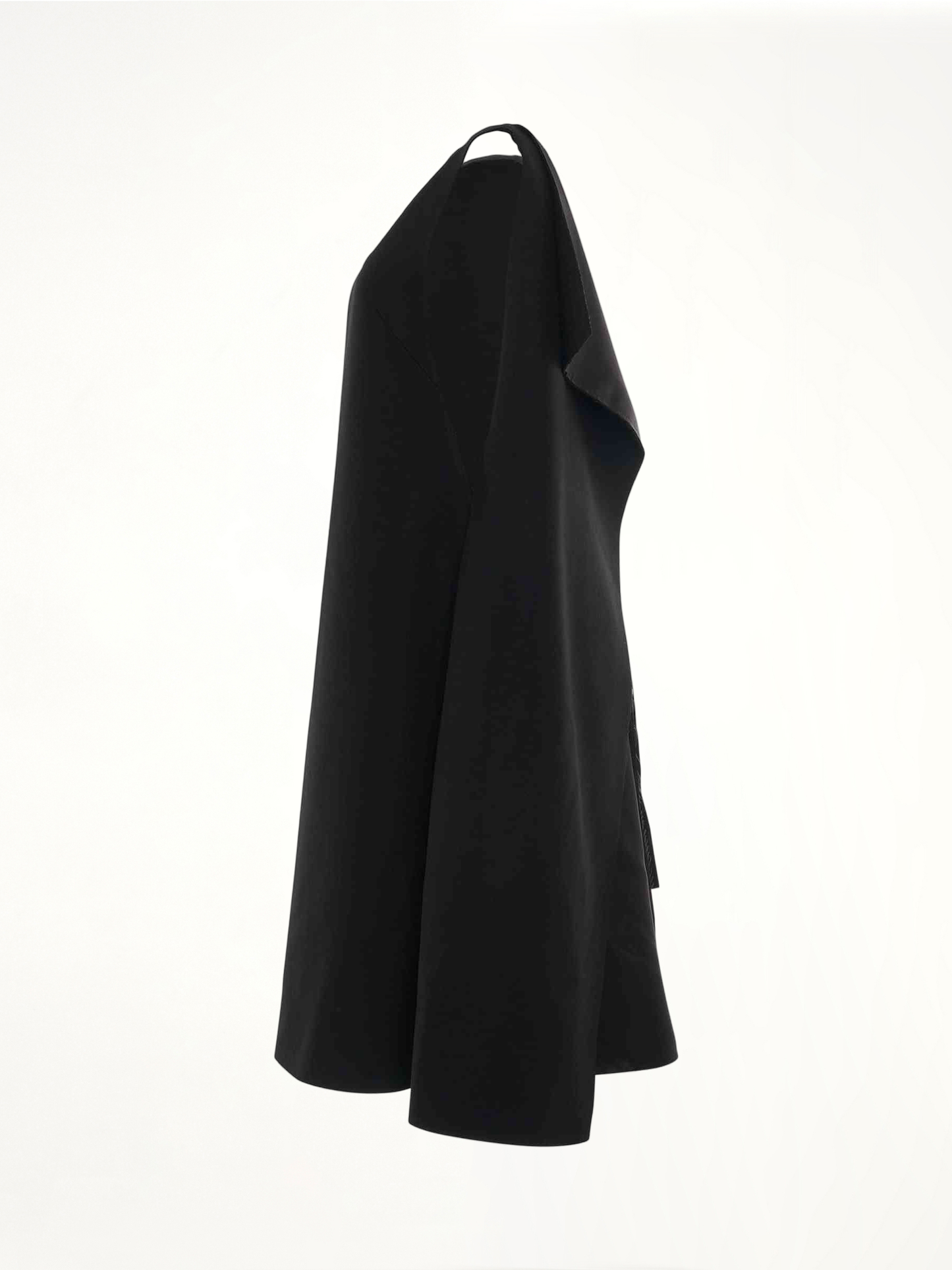 Cape Wool Dress in Black