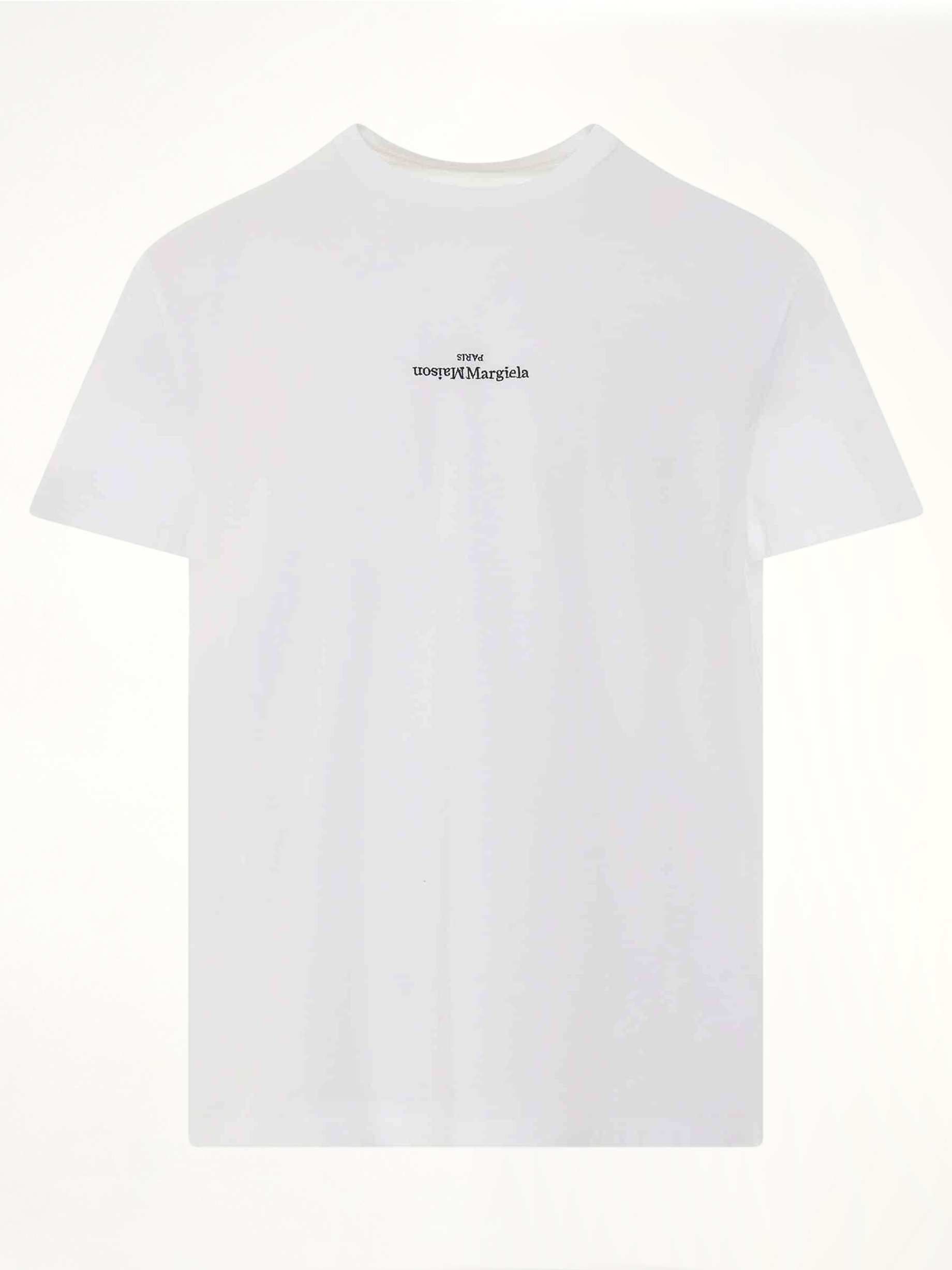 Upside Down Logo T-Shirt in White/Black