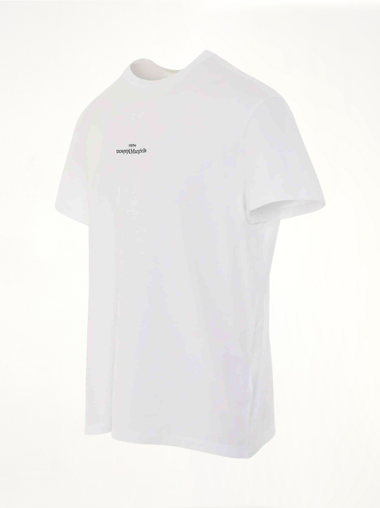 Upside Down Logo T-Shirt in White/Black