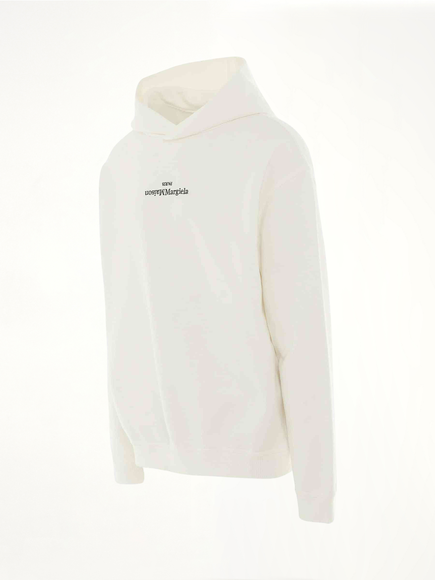 Upside Down Logo Hoodie in White