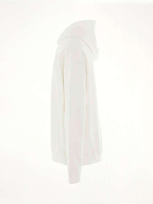 Upside Down Logo Hoodie in White