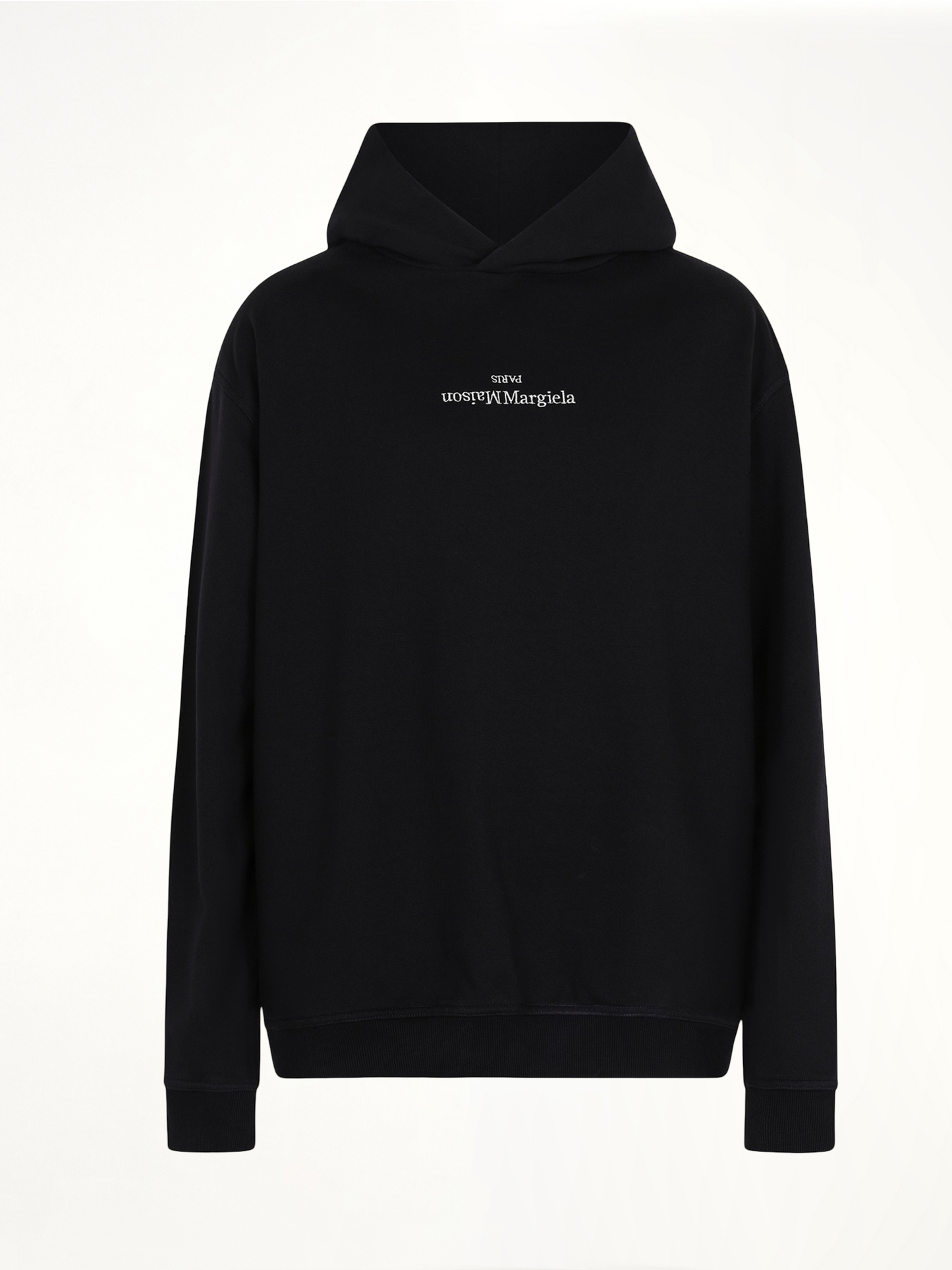 Upside Down Logo Hoodie in Black