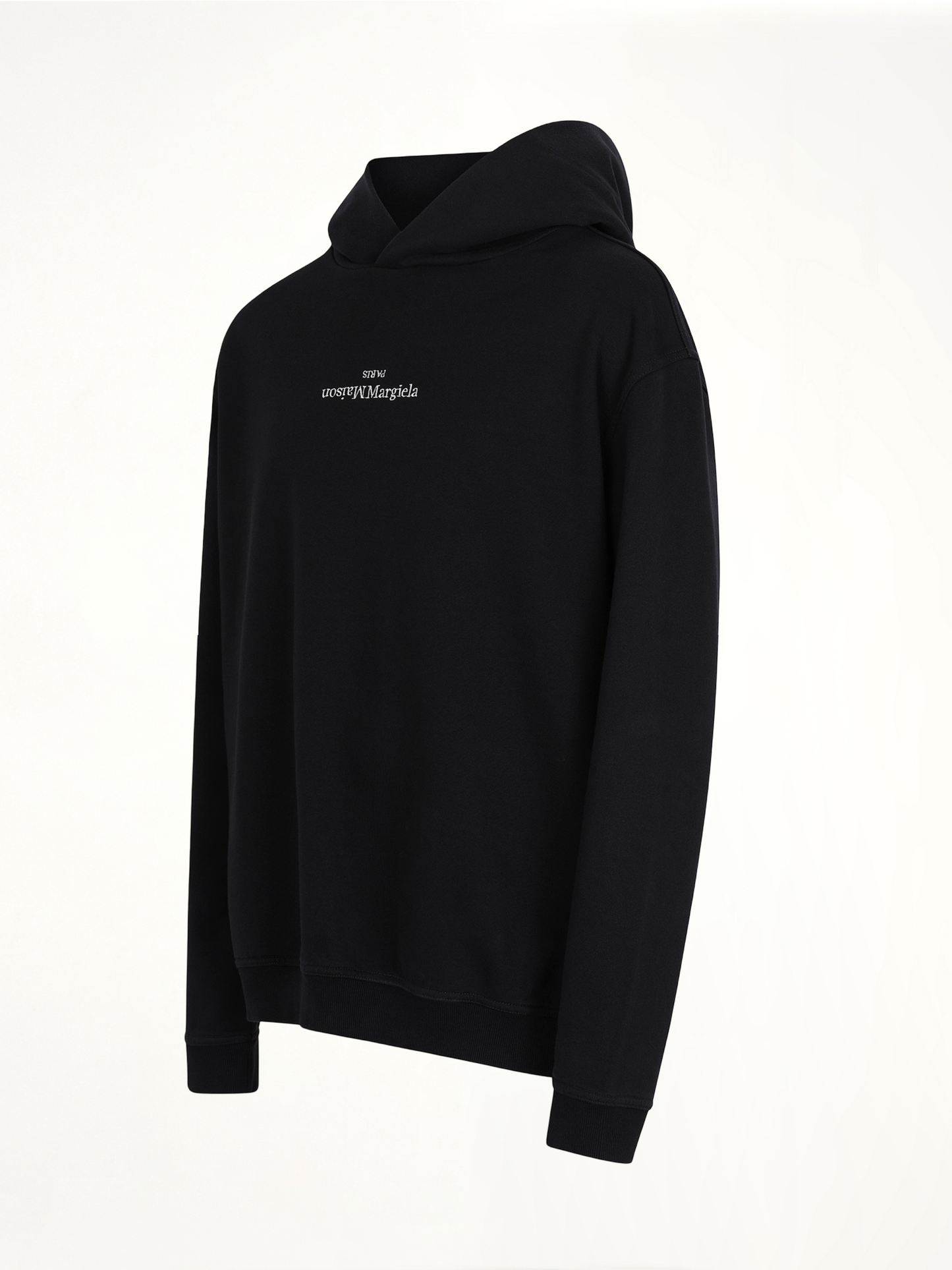Upside Down Logo Hoodie in Black