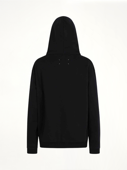 Upside Down Logo Hoodie in Black