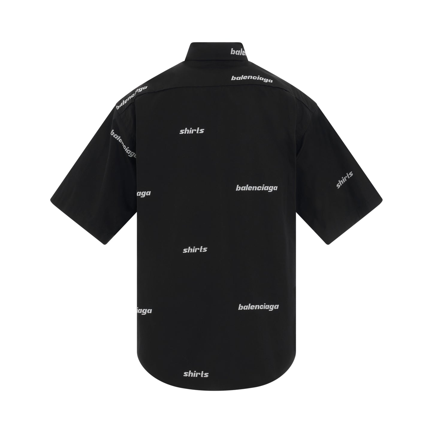 Logo Short Sleeve Large Fit Shirt in Black/White