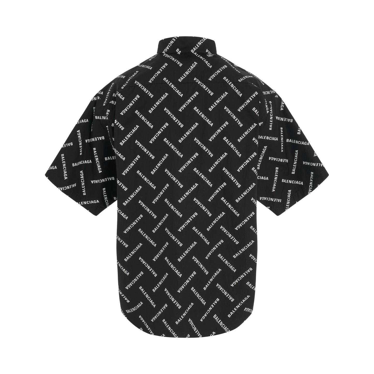 All-Over Logo Short-Sleeve Shirt in Black/White