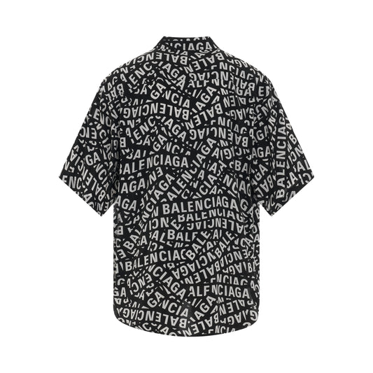 Short Sleeve Minimal Shirt in Black/Grey