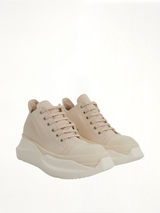 DRKSHDW Abstract Low Denim Sneakers in Natural/Milk Front View | RICK OWENS DRKSHDW