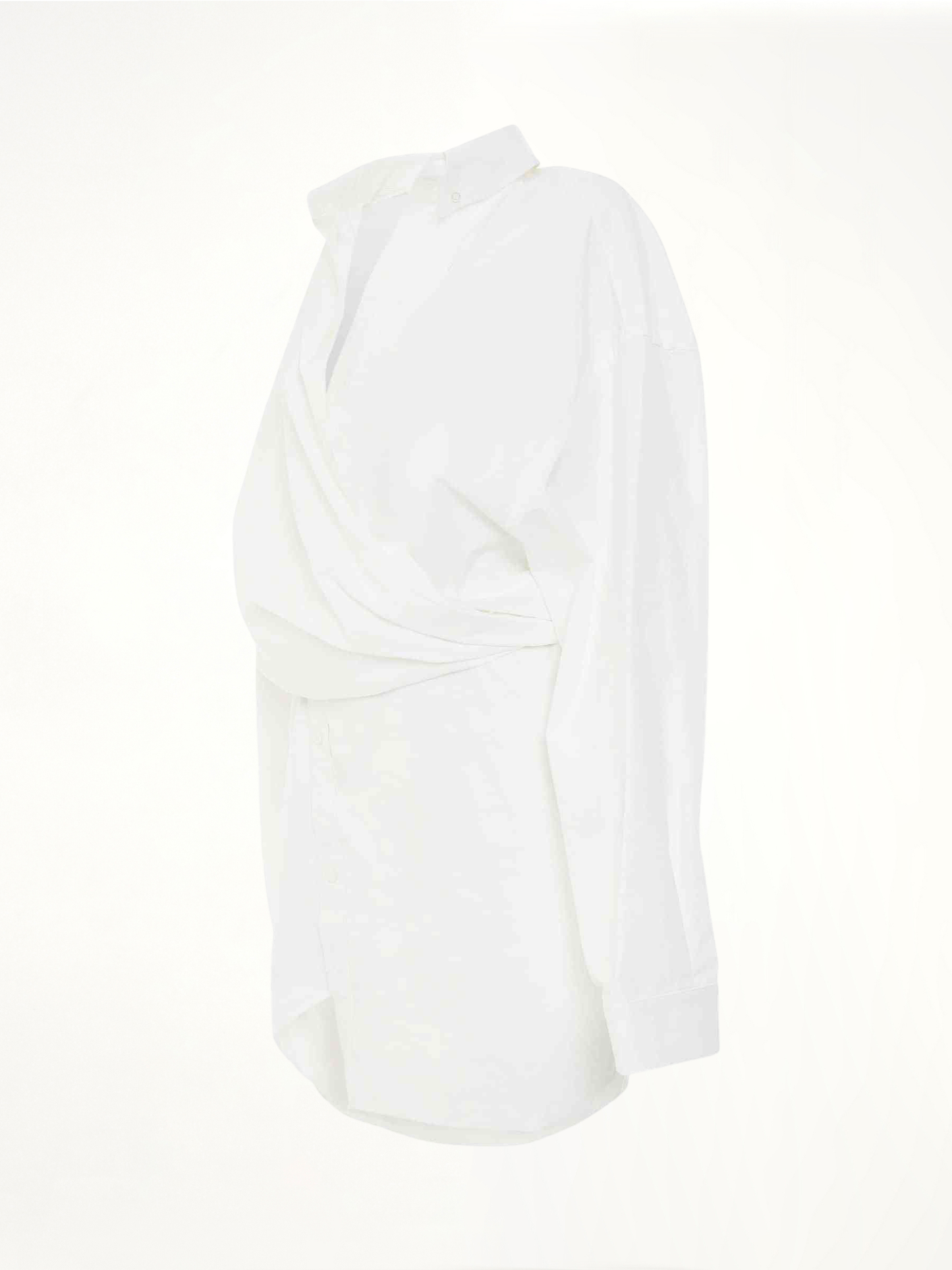 Poplin Wrap Dress in White
