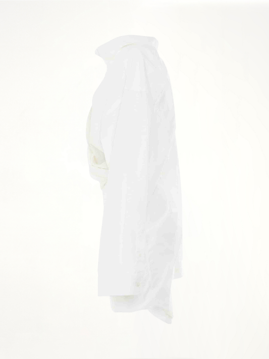 Poplin Wrap Dress in White