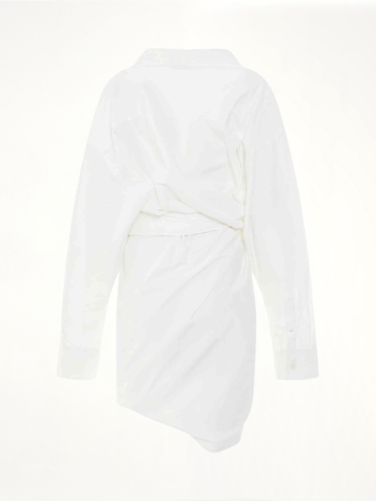 Poplin Wrap Dress in White