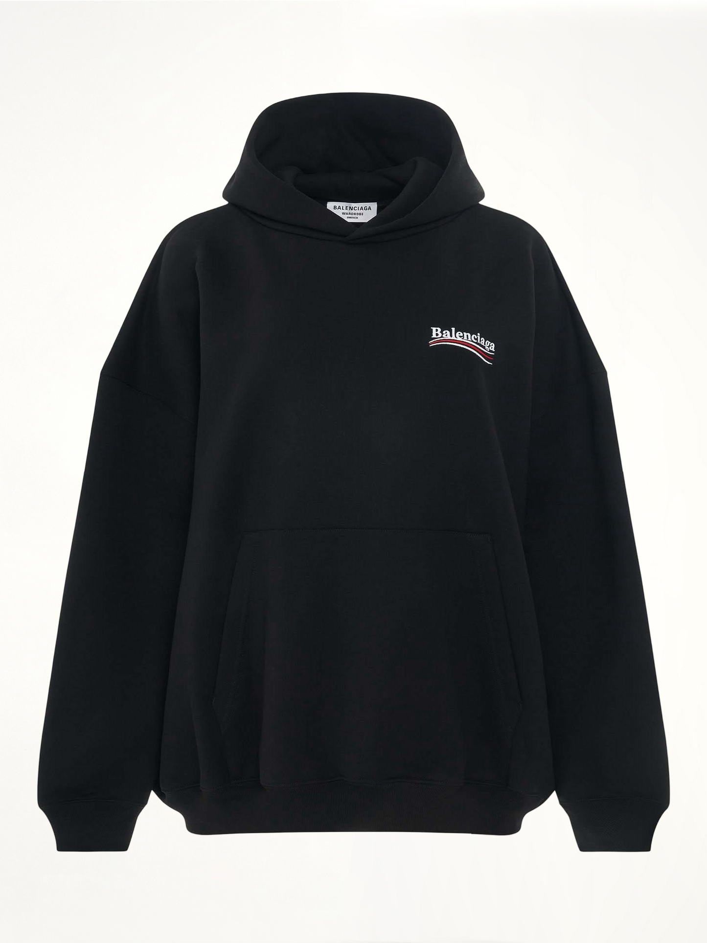 Embroidered Political Campaign Oversized Hoodie in Black/White