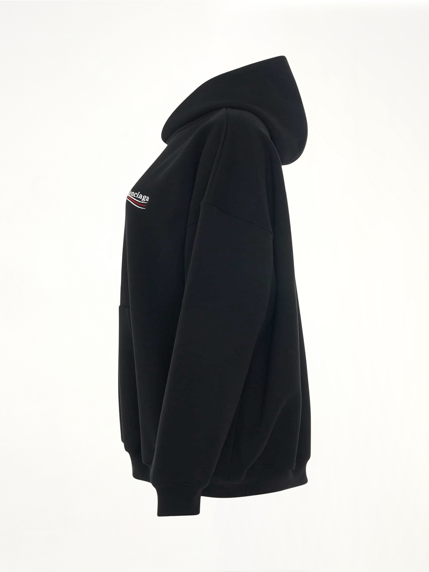 Embroidered Political Campaign Oversized Hoodie in Black/White