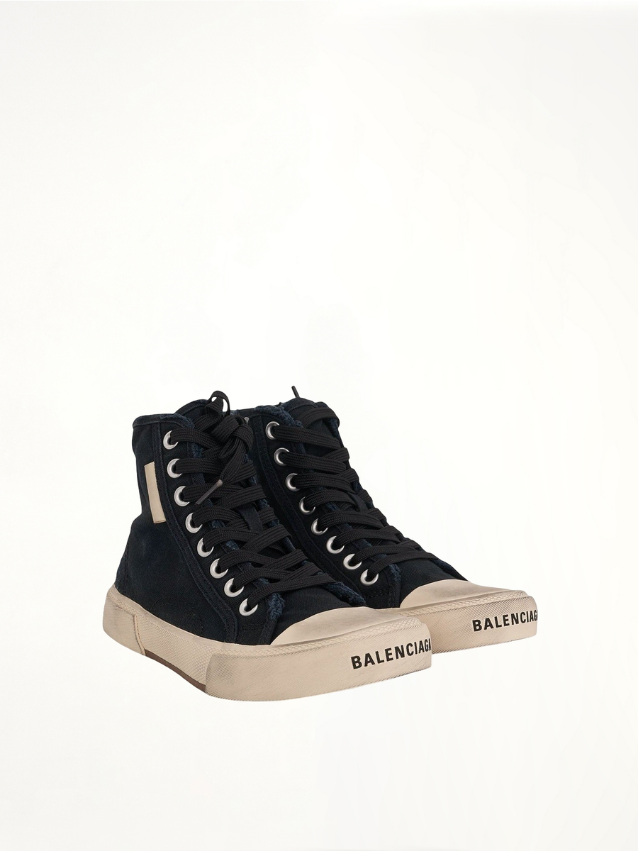 Paris High Sneaker in Black/White Front View | BALENCIAGA