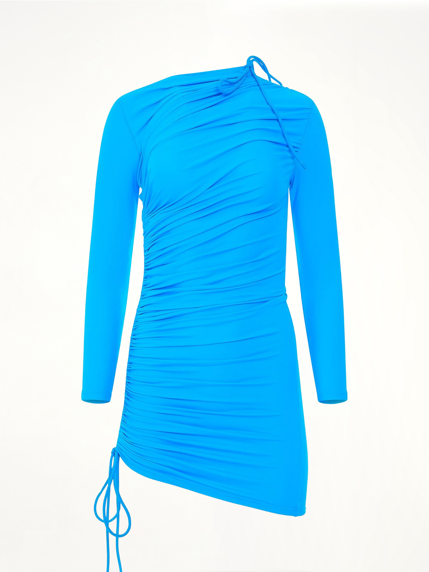 Mini Matte Spandex Dress in Cyan
