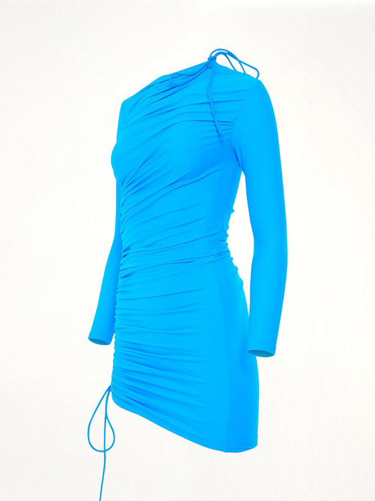 Mini Matte Spandex Dress in Cyan