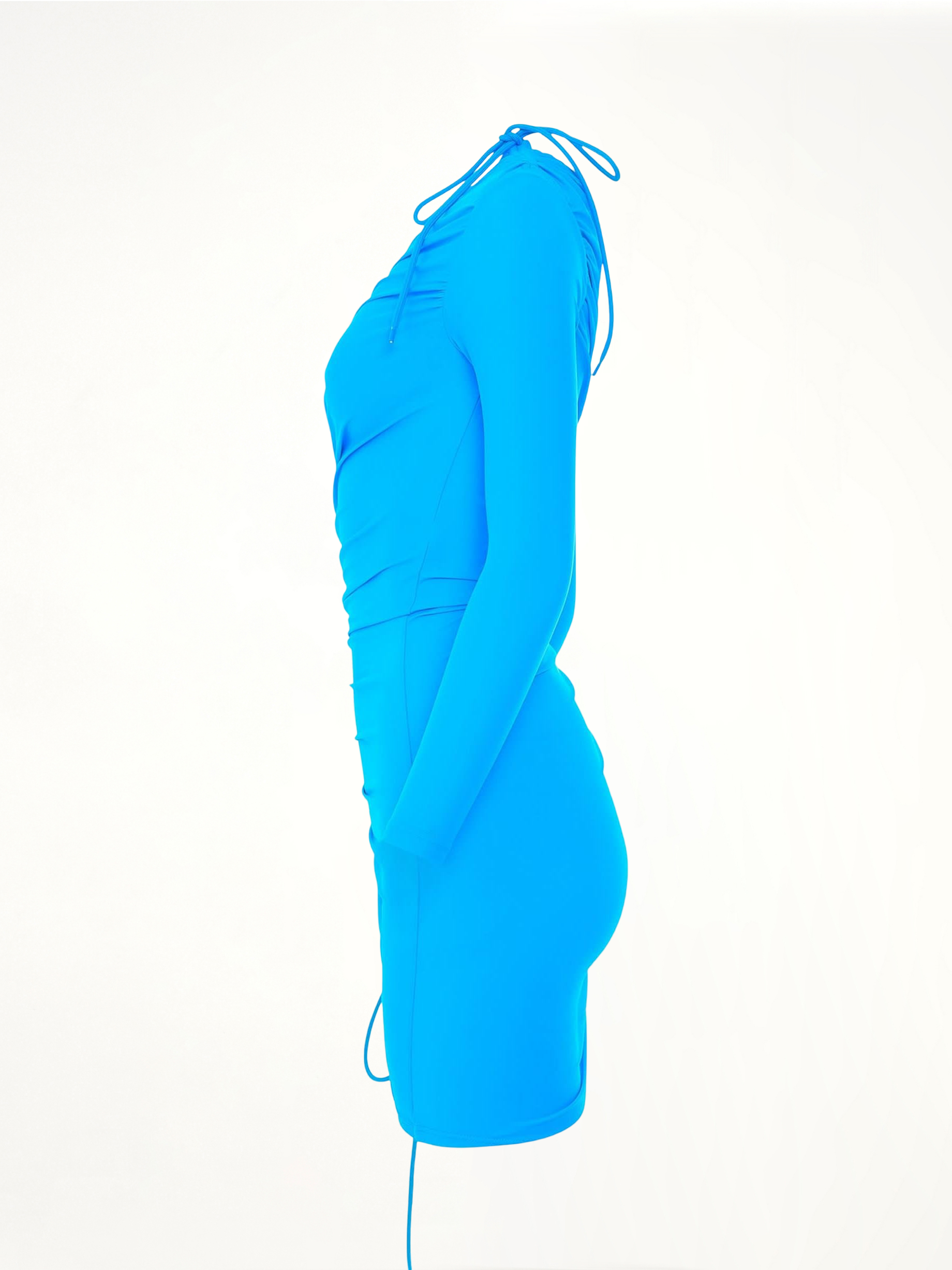 Mini Matte Spandex Dress in Cyan