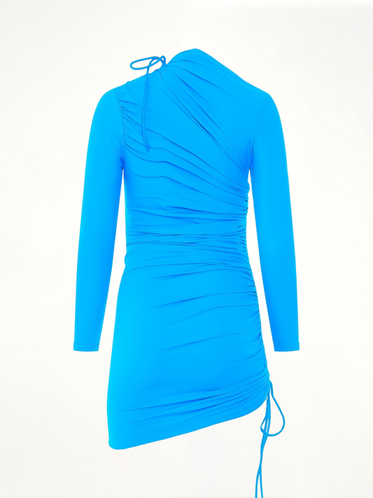 Mini Matte Spandex Dress in Cyan