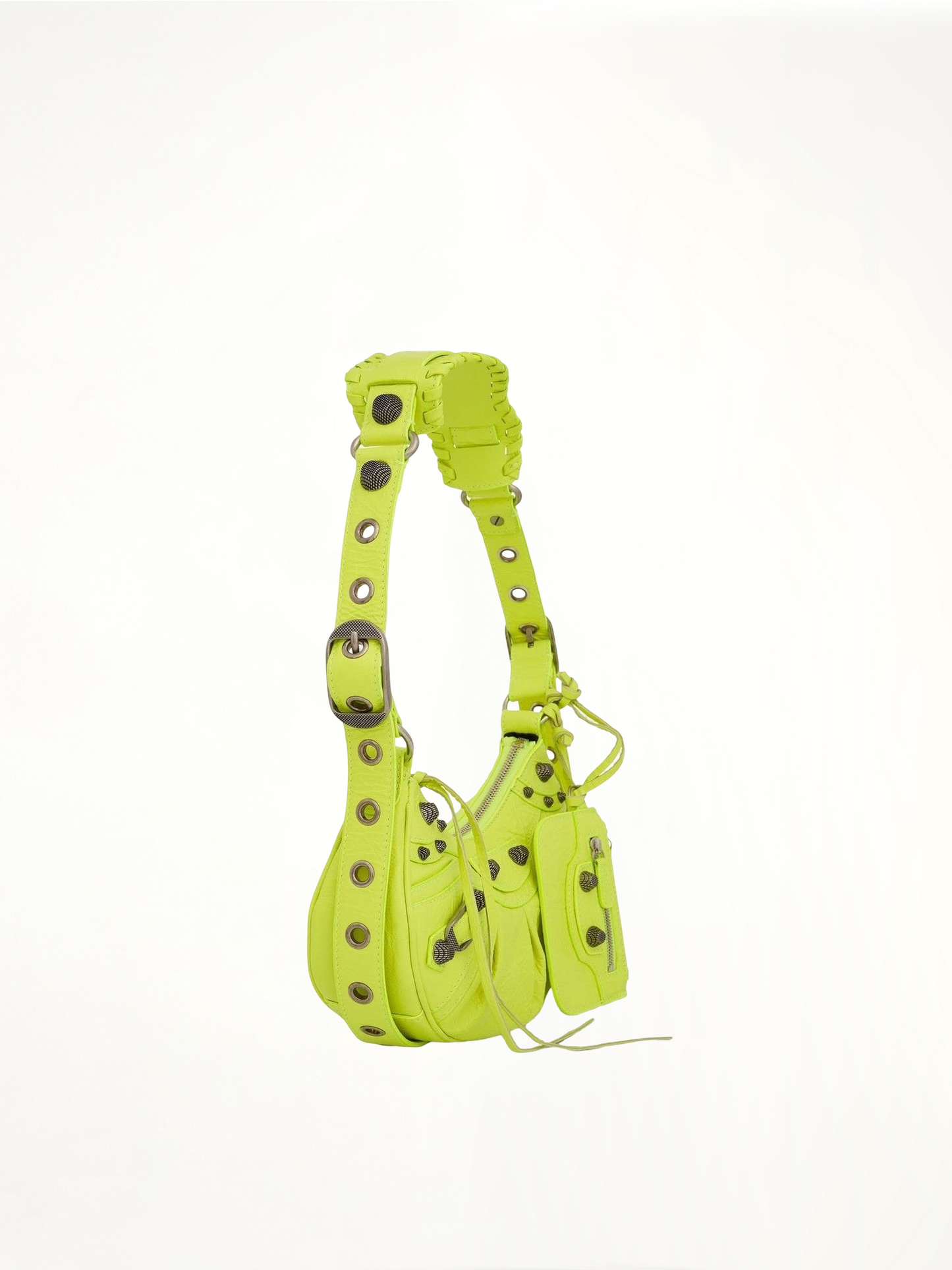 Le Cagole Shoulder Bag XS in Neon Yellow