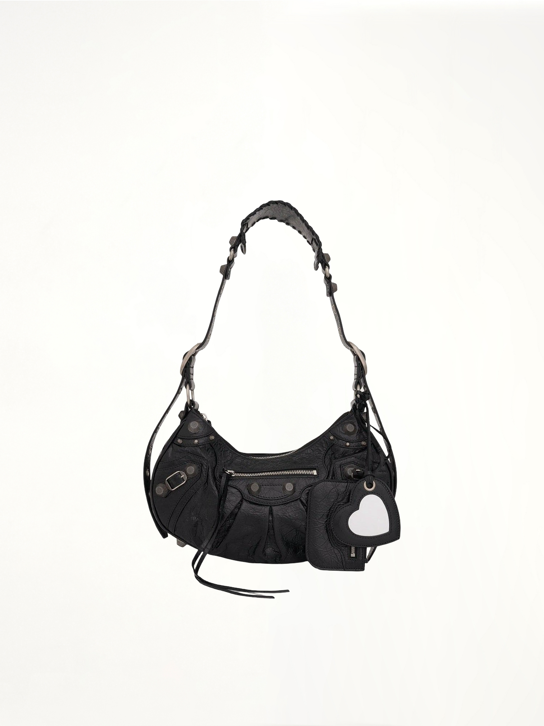 Le Cagole Small Shoulder Bag in Black/Silver