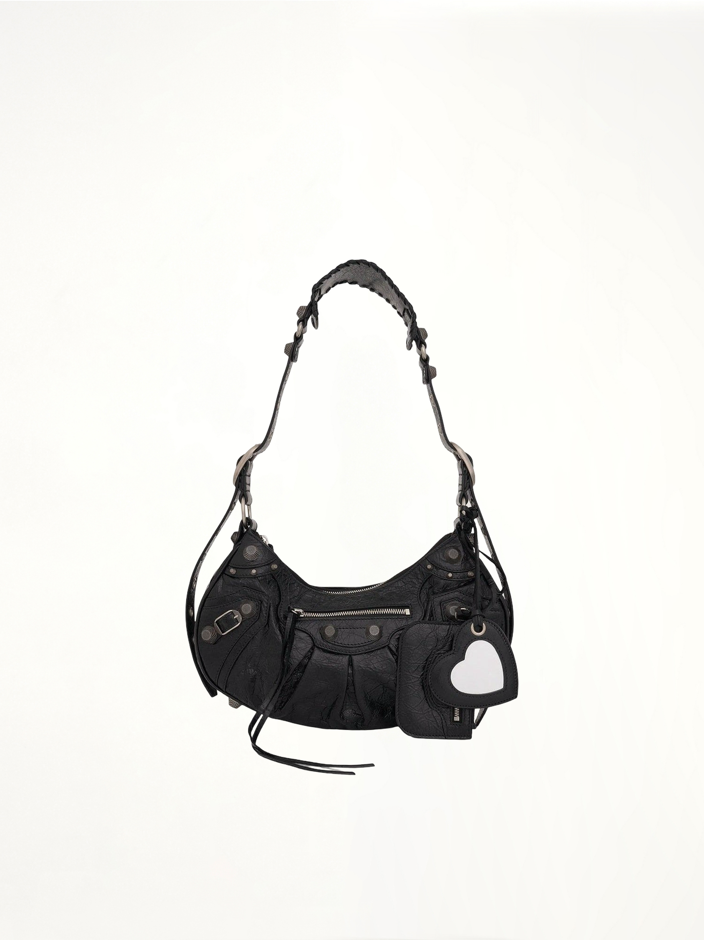 Le Cagole Small Shoulder Bag in Black/Silver