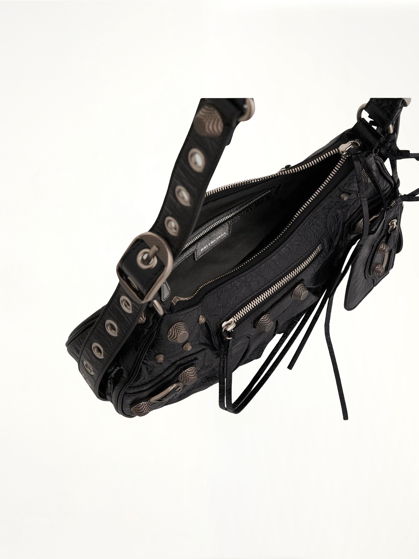 Le Cagole Small Shoulder Bag in Black/Silver