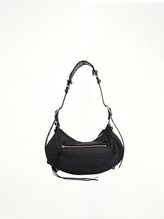 Le Cagole Small Shoulder Bag in Black/Silver